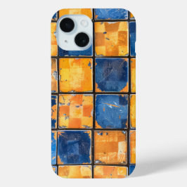 Vintages Blau- und Orange-Checkerboard - Handy-Cas Case-Mate iPhone Hülle