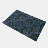 Vintages Blau und Schiefergrau Fußmatte (Schrägansicht)