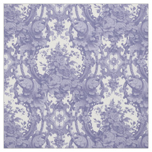 Vintages Blau und Weiß Barock Rokoko Rose Muster Stoff