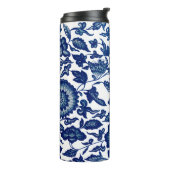 Vintages Blau und Weiß Thermosbecher (Nach links gedreht)