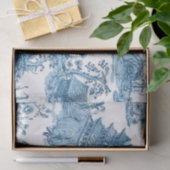 Vintages Blau und Weiße Pagode Chinoiserie Seidenpapier (Geschenk)