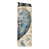 VINTAGES BLAU- UND WEISSES VALENTINHERZ THERMOSBECHER (Nach rechts gedreht)