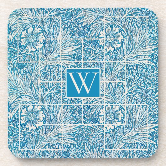 Vintages Blau- und Weißziermuster Getränkeuntersetzer (Vorderseite)