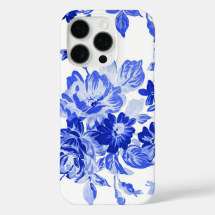 Vintages Blau-Weiß-Muster iPhone 16 Pro Hülle
