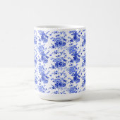 Vintages Blau-Weiß-Muster  Kaffeetasse (Mittel)