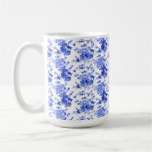 Vintages Blau-Weiß-Muster Kaffeetasse (Links)