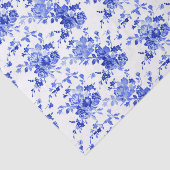 Vintages Blau-Weiß-Muster Seidenpapier (Ausschnitt)