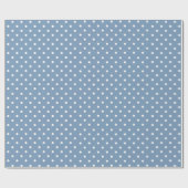 Vintages Blau | White Polka Dot Wrapping Paper Geschenkpapier (Flach)