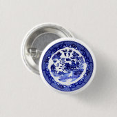 Vintages Blauer Wildmuster um 1790 Button (Vorne & Hinten)