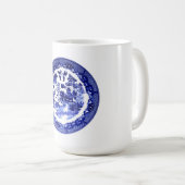 Vintages Blauer Wildmuster um 1790 Kaffeetasse (VorderseiteRechts)