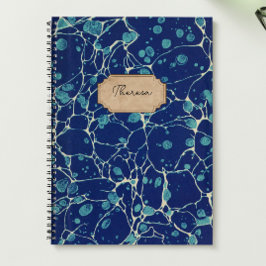 Vintages blaues antikes Marmordesign Notizblock