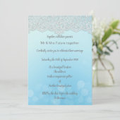 Vintages blaues Aqua Einladung (Stehend Vorderseite)