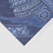 Vintages blaues Architekturdesign Seidenpapier (Ausschnitt)