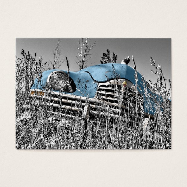 Vintages blaues Auto (Vorderseite)