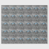 Vintages blaues Auto Geschenkpapier (Flach)