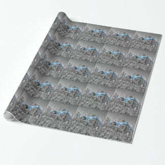Vintages blaues Auto Geschenkpapier