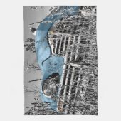 Vintages blaues Auto Handtuch (Vertikal)