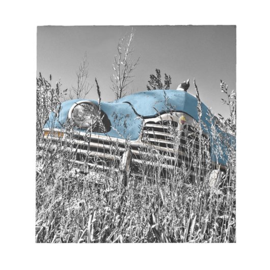 Vintages blaues Auto Notizblock (Vorderseite)