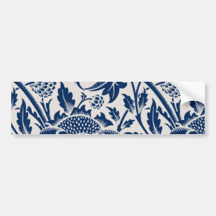 Vintages Blaues Blume-Muster Autoaufkleber