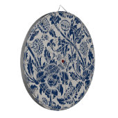 Vintages Blaues Blume-Muster Dartscheibe (Vorderseite Links)