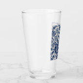 Vintages Blaues Blume-Muster Glas (Rechts)