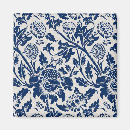 Vintages Blaues Blume-Muster Magnet