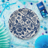 Vintages Blaues Blume-Muster Pappteller (Party)