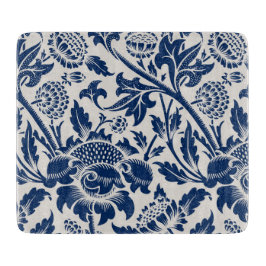 Vintages Blaues Blume-Muster Schneidebrett