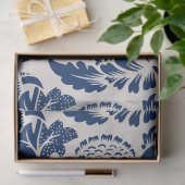 Vintages Blaues Blume-Muster Seidenpapier (Geschenk)