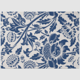 Vintages Blaues Blume-Muster Seidenpapier