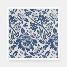 Vintages Blaues Blume-Muster Serviette