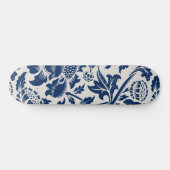 Vintages Blaues Blume-Muster Skateboard (Horizontal)