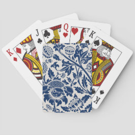 Vintages Blaues Blume-Muster Spielkarten