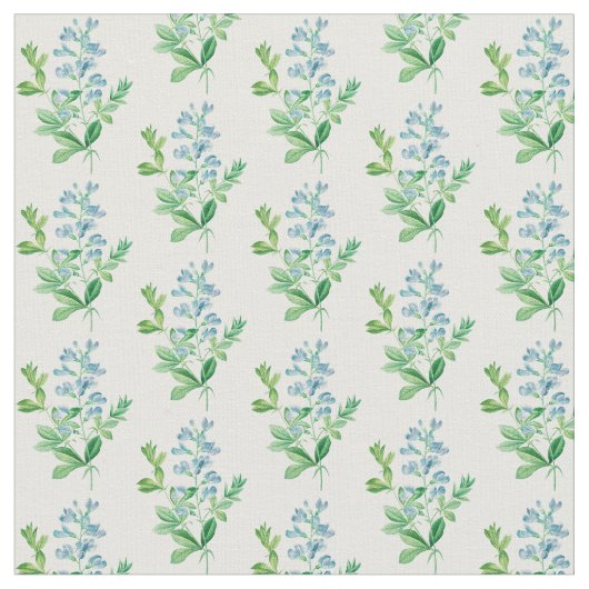 Vintages Blaues Blume-Muster Stoff (Nahaufnahme)