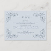 Vintages blaues Blumengesteck Begleitkarte (Vorderseite)