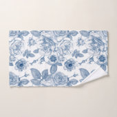 Vintages blaues Blumenmuster Badhandtuch Set (Handtuch)