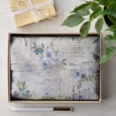 Vintages blaues Blumenmuster Seidenpapier (Geschenk)