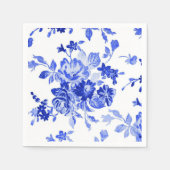 Vintages blaues Blumenmuster Serviette (Vorderseite)