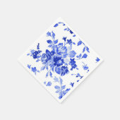 Vintages blaues Blumenmuster Serviette (Ecke)