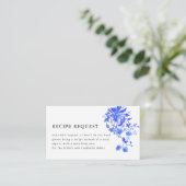 Vintages blaues Brautparty Blumenzwiebeln Rezept Begleitkarte (Stehend Vorderseite)