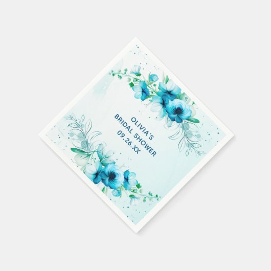 Vintages blaues Brautparty Serviette (Ecke)