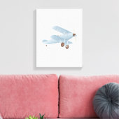 Vintages blaues Farbbiplane Leinwanddruck (Insitu (Wohnzimmer))
