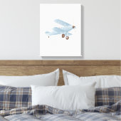 Vintages blaues Farbbiplane Leinwanddruck (Insitu (Schlafzimmer))