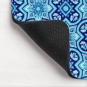 Vintages blaues geometrisches Muster Mousepad (Ecke)
