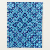 Vintages blaues geometrisches Muster Planer (Vorderseite)