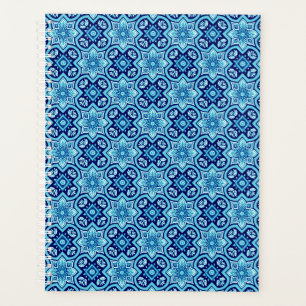 Vintages blaues geometrisches Muster Planer