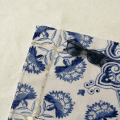 Vintages blaues geometrisches Muster Strandtuch (Beispiel)