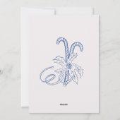 Vintages blaues goldenes Foto Feiertagskarte (Rückseite)