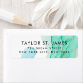 Vintages blaues grünes goldfarbenes Etikett (Insitu)