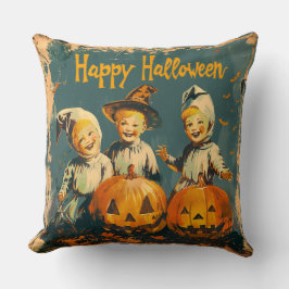 Vintages blaues Halloween-Kissen Kissen